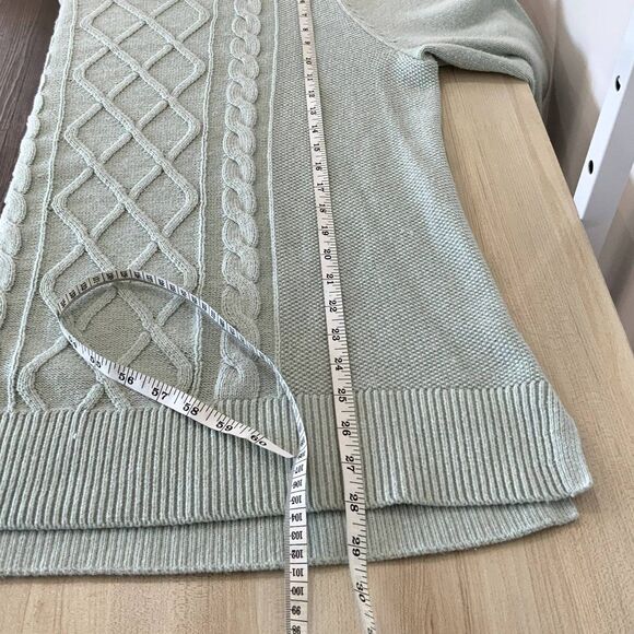 NWOT! Cable Knit Sweater in Color-Mint by Karen Scott Size XL - Picture 8 of 9